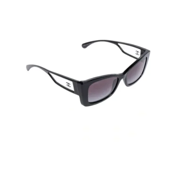 Chanel Black Gradient 5430 CC Frame Rectangle Sunglasses - Picture 1 of 6